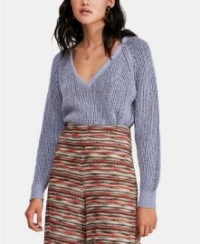 Free People High Low V-Neck Sweater   Reviews - Sweaters - Women - Macy s at Macys